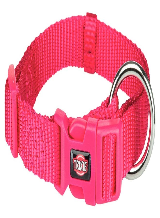 TRIXIE Nylon Premium Dog Collar Belt, Stylish Design, Adjustable Webbing Tape, Strain Relief, With Leash Connector, Pet Neck Collar For Dogs, 30-45 Cm (S-M, Fuchsia) - Image 1